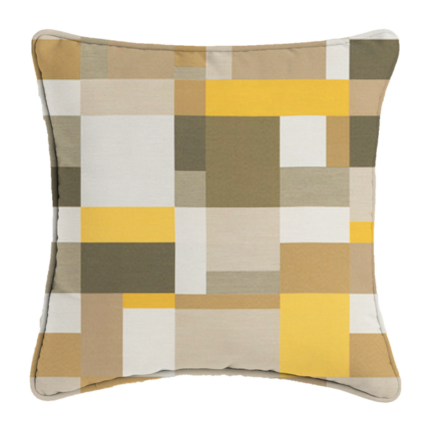 yellow mosaic pillow