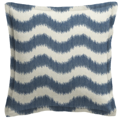 Blue Wavy Striped Pillow