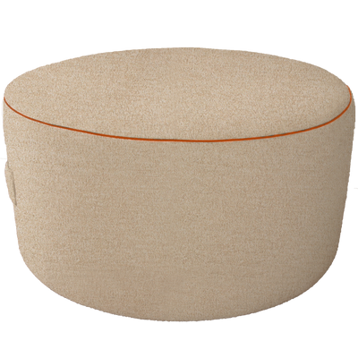 Beige Pouf with orange trim 