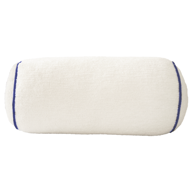 Bolster: White Terry with Navy Trim